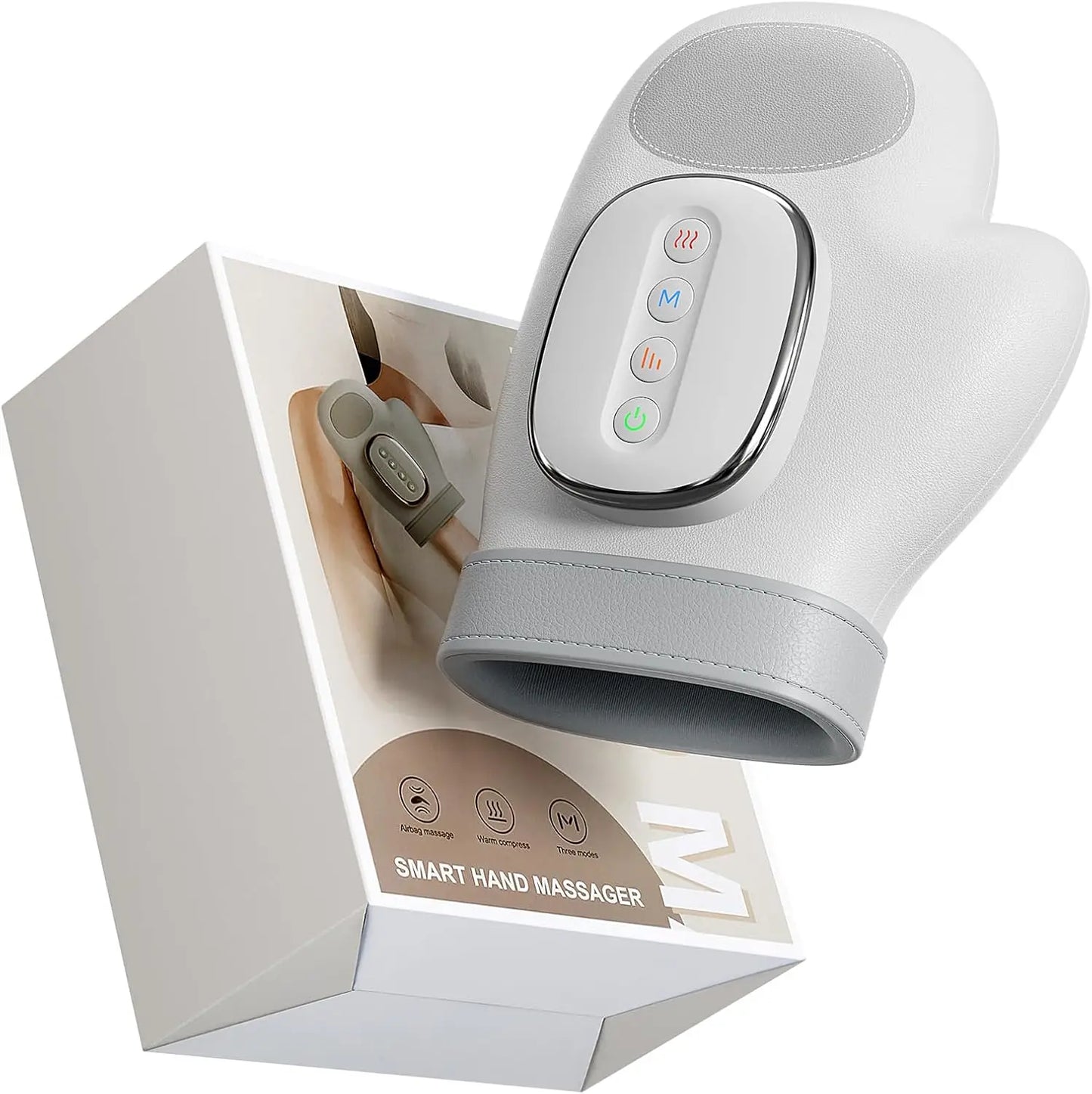 Cordless Electric Hand Massager with Heat and Compression for Carpal Tunnel and Wrist Relief