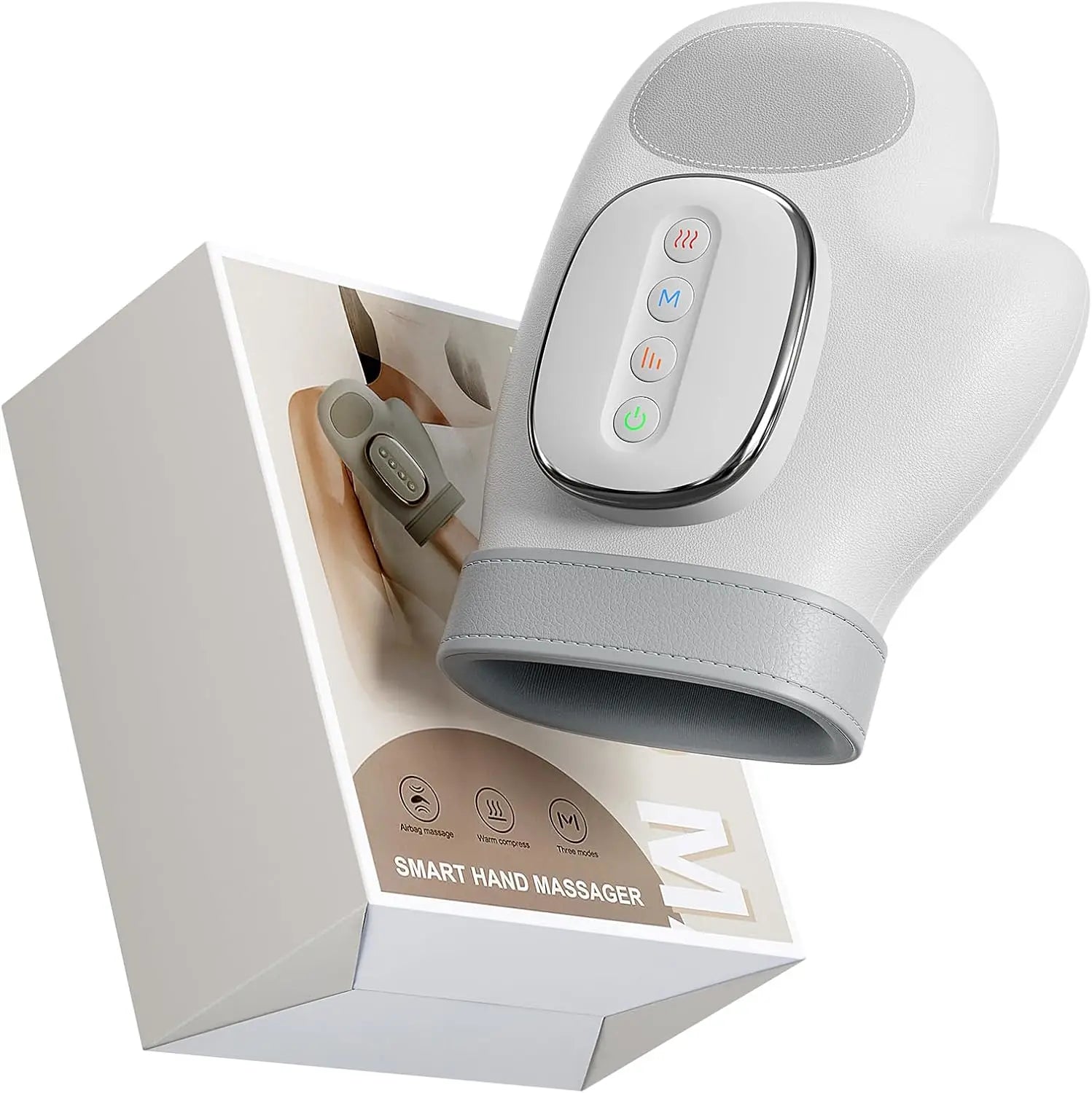 Cordless Electric Hand Massager with Heat and Compression for Carpal Tunnel and Wrist Relief